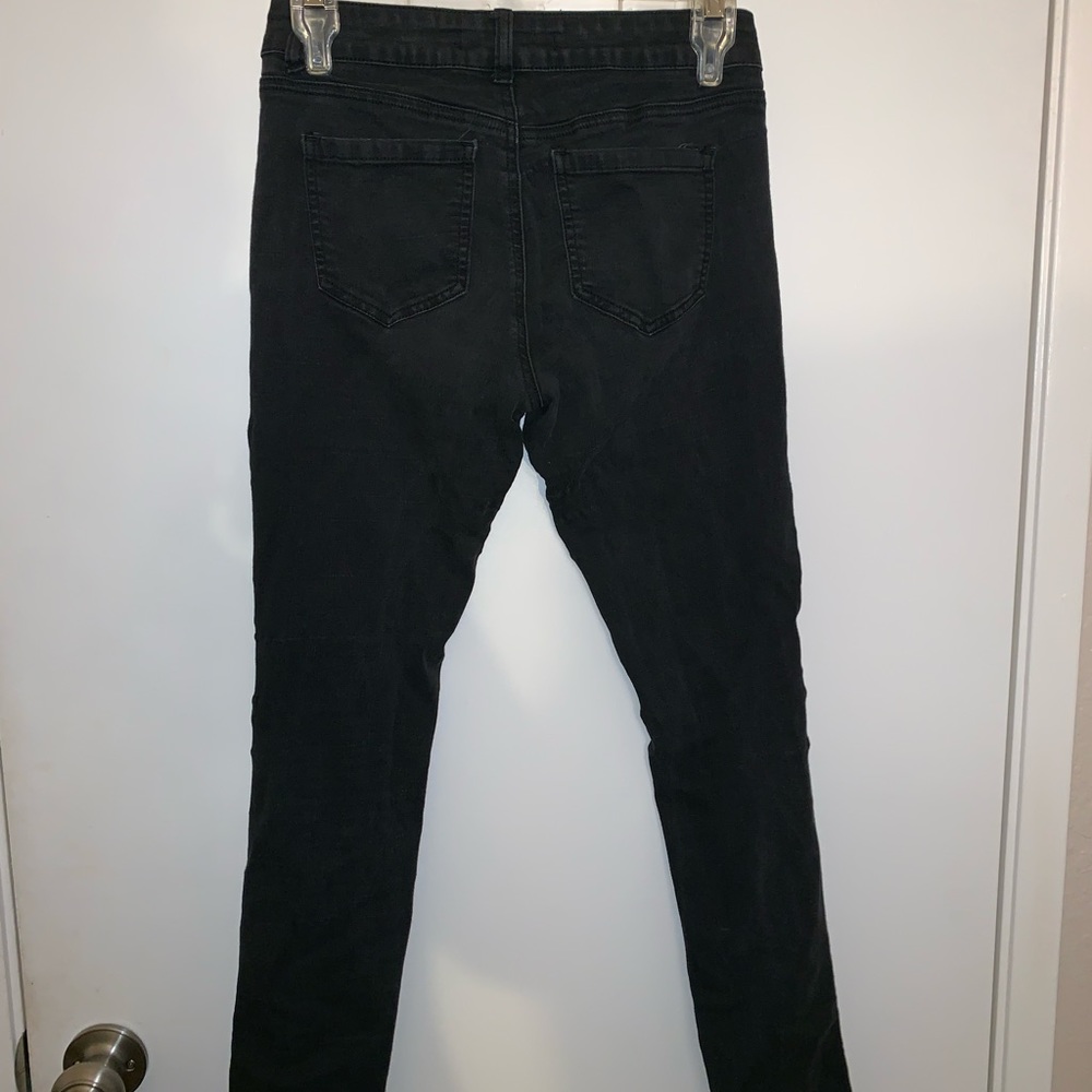 Black distressed jeans